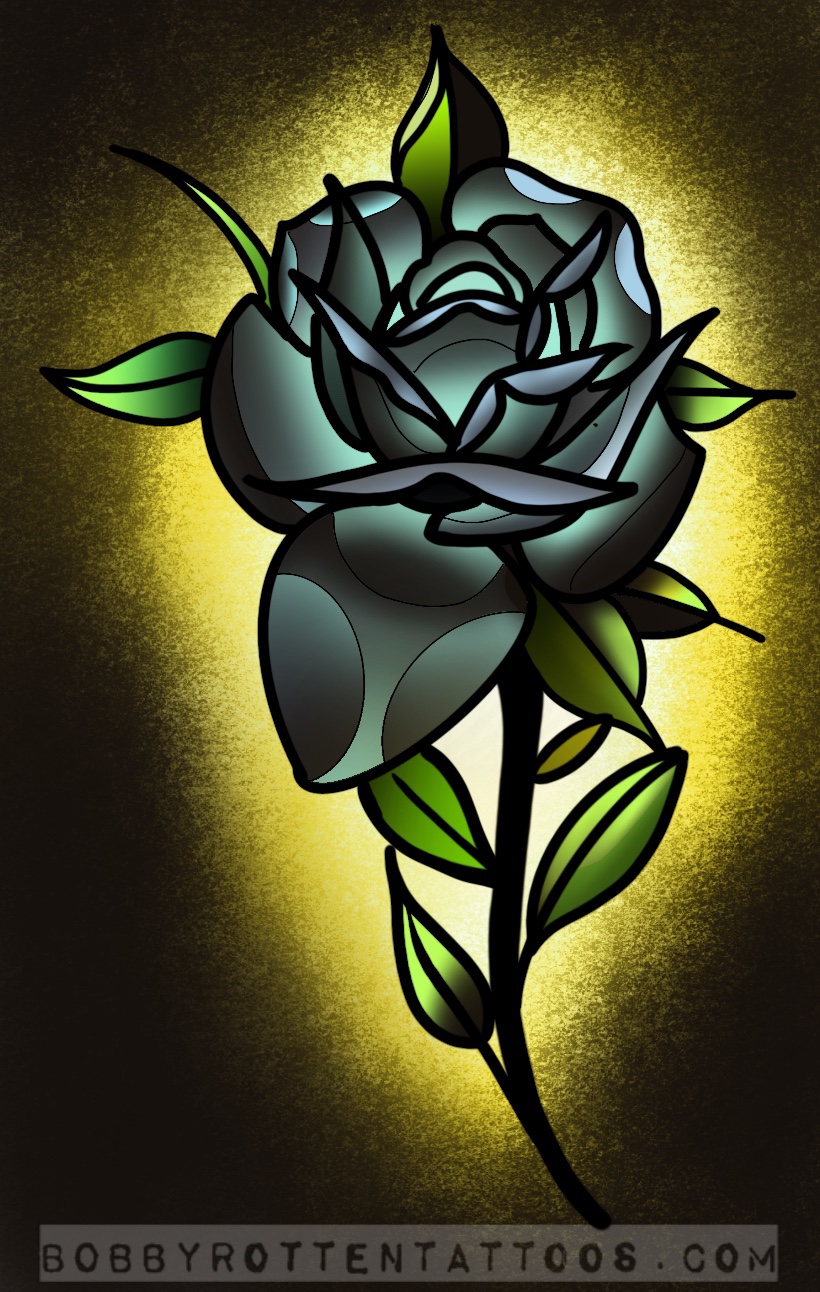 Traditional Rose Tattoo Design Timelapse in Procreate.